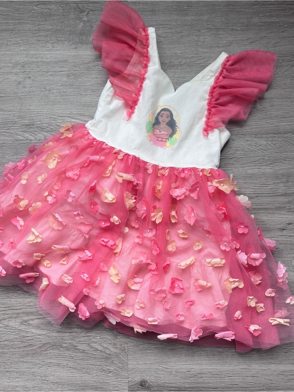 MOANA Pink Floral Tulle Party Dress